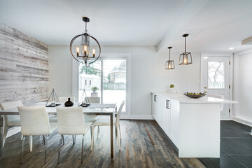 Real Estate Photography - Renovated furnished for sale house in Montreal's suburb with bathroom, basement and new kitchen
