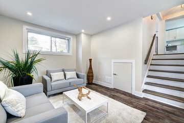 Real Estate Photography - Renovated furnished for sale house in Montreal's suburb with bathroom,...