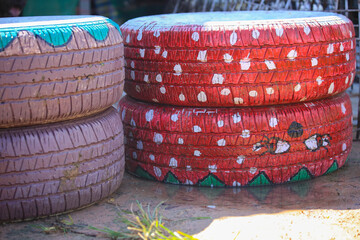 stack of old barrels