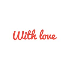 ''With love'' in red