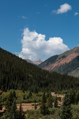 Fototapeta na wymiar Mountain and Valley Views on the Million Dollar Highway Colorado