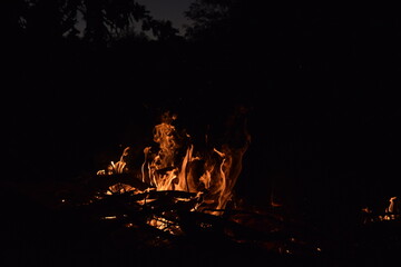 fire in the fireplace