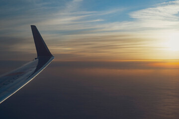 Obraz premium 旅客機からの夕方の眺め