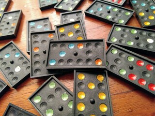 close up of dominoes