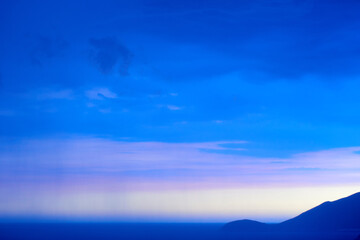 Obraz premium Tropical seascape with islands. Nature background. Calm and peaceful scene.