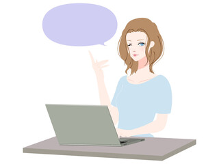 パソコンを使う女性