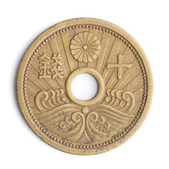 日本の硬貨、１０銭　昭和13年