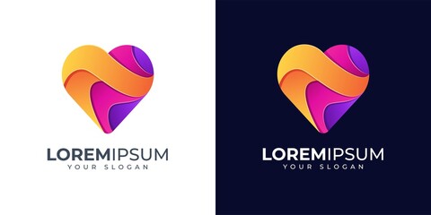 Colorful love logo design inspiration