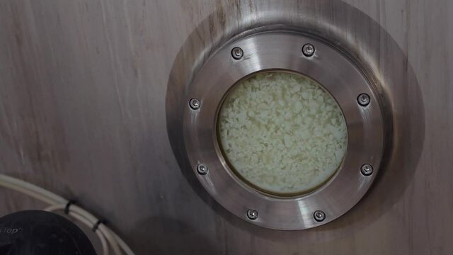 isterns for storing and fermenting milk. Cloce up
