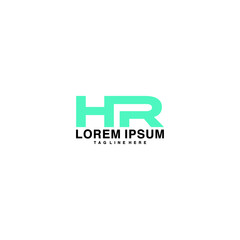 HR or H R letter alphabet logo design in vector format.
