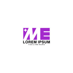 letter ME Logo Design Vector Illustration
