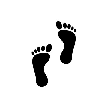 footprint icon, human footprint vector symbol isolated illustration  white background