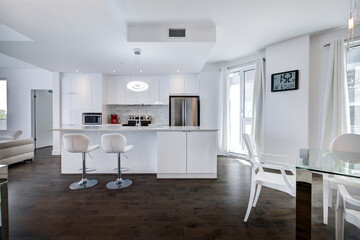 Fototapeta na wymiar Real estate photography - Luxury new modern apartment in Montreal, Canada