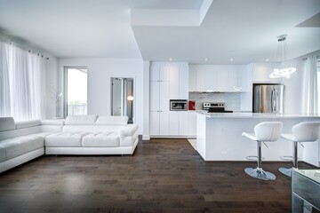 Naklejka na ściany i meble Real estate photography - Luxury new modern apartment in Montreal, Canada