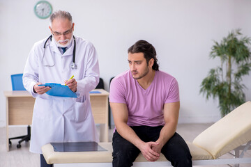 Young male patient visiting old male doctor