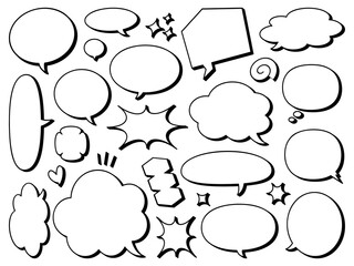 Fototapeta premium 線画の吹き出しセット