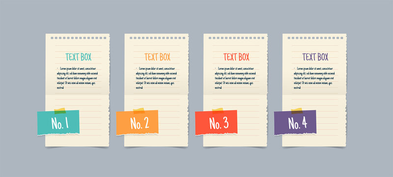 Text box design with note papers mock up.