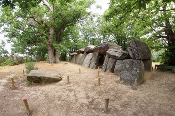 Dolmen La Roche-aux-Fees - one the most famous and largest neolithic dolmens in Brittany