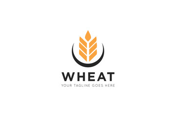 Obraz premium wheat logo, icon, symbol vector illustration design template