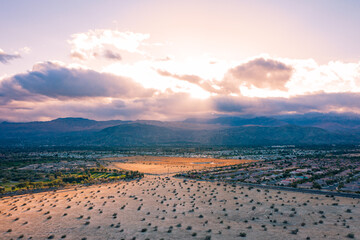 Bird's Eye View Drone Shot in Desert