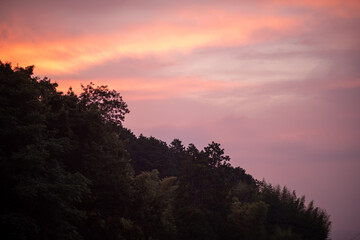 sunset over the mountain