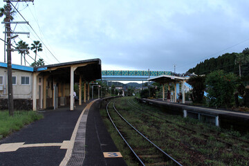 Around the platform of Aoshima station of Miyazaki