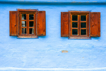 Obraz na płótnie Canvas wooden door and window of the traditional country house