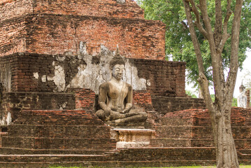 buddha statue at Sukhothai historical park in Thailand