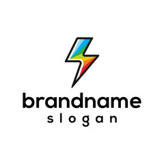 lightning colorful logo design vector