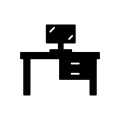 desk icon with glyph style vector for your web design, logo, UI. illustration