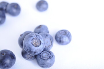 blueberries on a white background