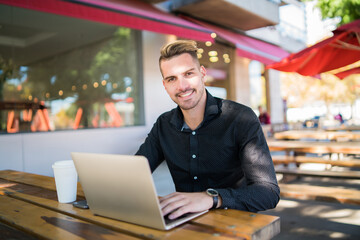 Businessman working on his laptop.