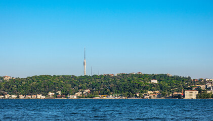Fototapeta na wymiar Small Camlica TV Radio Tower in Istanbul