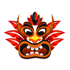 tribal mask clothing illustration design for sale t-shirt poster design banner background vector