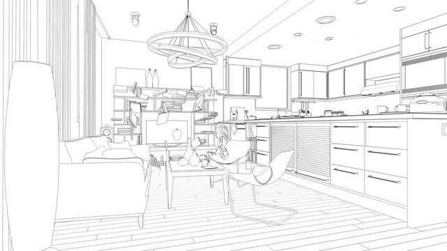 Transforming a wireframe home into an office