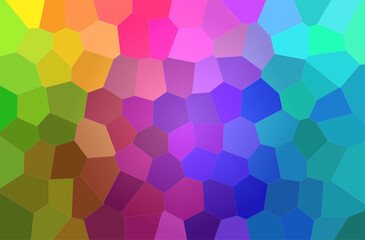 Fototapeta na wymiar Abstract illustration of green, purple, yellow and blue bright big hexagon background.