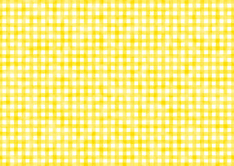 ギンガムチェック チェック柄 背景 テキスタイル 模様 黄色　イラスト