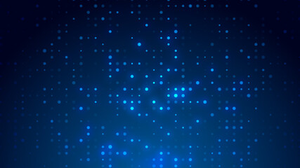 Dot  white blue pattern screen led light gradient texture background. Abstract  technology big data digital background. 3d rendering.