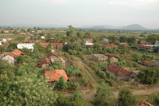 Idyllic rural Indian village