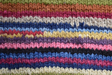 Fototapeta na wymiar Close-up knitted wool texture / multicolor