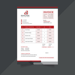 Creative and abstract business invoice template vector format, modern business invoice template