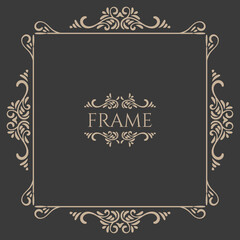Fototapeta na wymiar Vintage flourishes ornament swirls lines frame template vector illustration