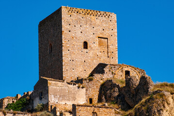 Castle in Bernalda at sundown, Matera district, Basilicata, Italy.