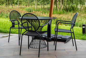 empty terrace near luxury restaurant