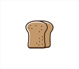 bread vector icon in simple outline style for bakery and pastry shop