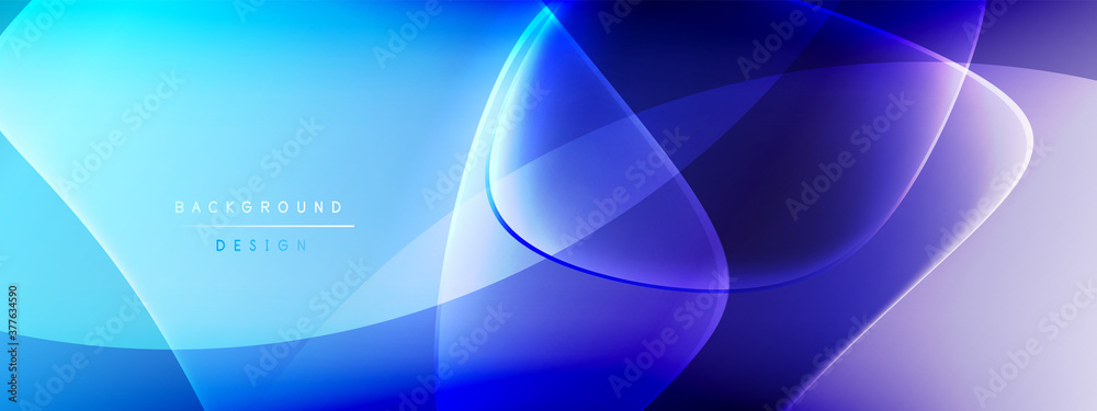 Wall mural vector abstract background - liquid bubble shapes on fluid gradient with shadows and light effects. 
