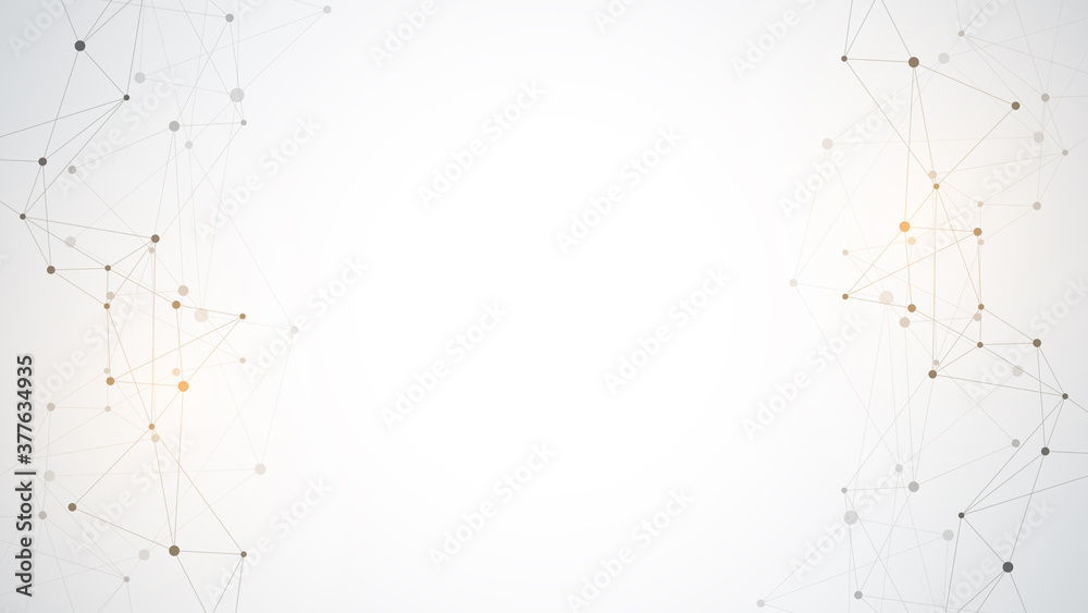 Poster abstract polygonal background with connecting dots and lines. global network connection, digital tec