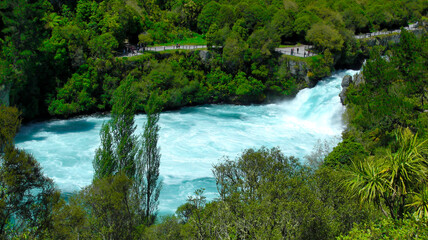 Huka Falls, New Zealand - the powerful Huka Falls in Taupo on New Zealands North Island