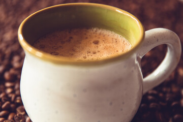 Close Up Shot Of Coffee In A Cup