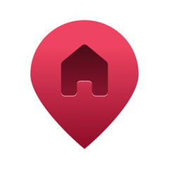 House location pointer pin map vector icon